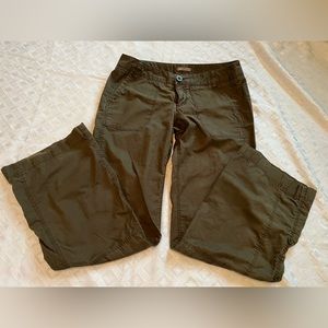 Vintage Y2K Gap Flare Leg Roll Tab Low Rise Cargo Pants Tie Belt Size 6